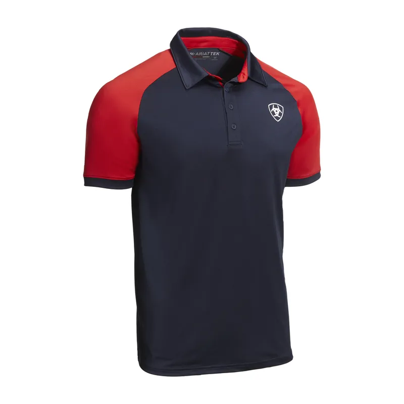 Ariat Team 3.0 Polo Shirt Mens in Navy and Red